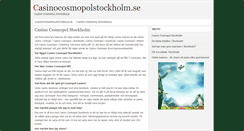 Desktop Screenshot of casinocosmopolstockholm.se